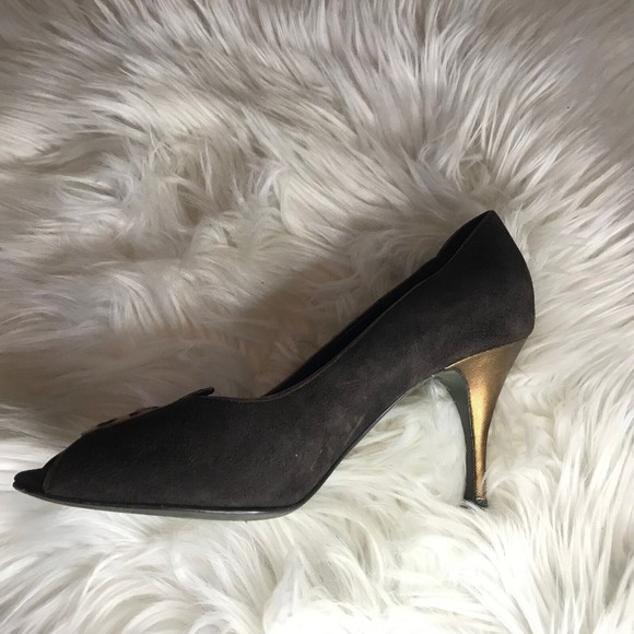 DONALD J PLINER Couture Brown Leopard Print Peep-toe Heels Pumps Shoes 8M - Picture 9 of 9